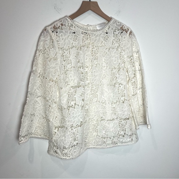 Zimmermann Elegant White Crochet Lace Women's Top - Picture 2 of 6